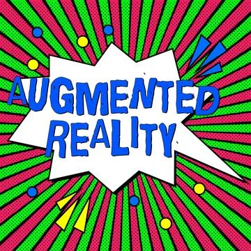 Text caption presenting Augmented Reality. Internet Concept technology that Illustrazione stock