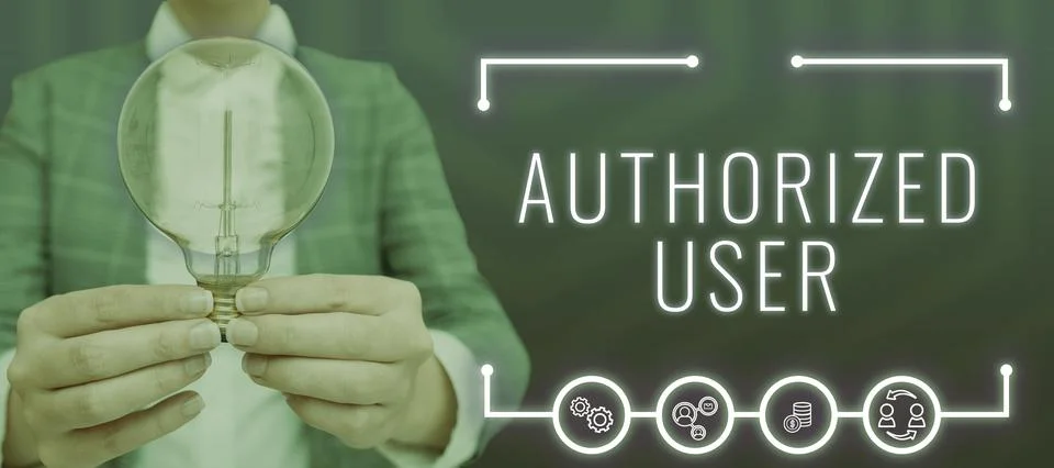 Text caption presenting Authorized User. Business concept create extra exact Foto stock