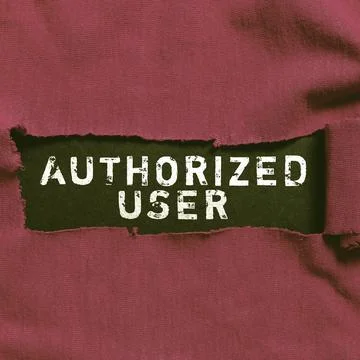 Text caption presenting Authorized User. Word for create extra exact copies of Stock Photos