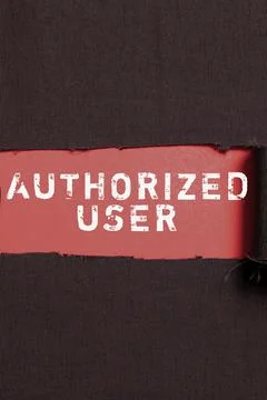 Text caption presenting Authorized User. Word for create extra exact copies of Foto stock