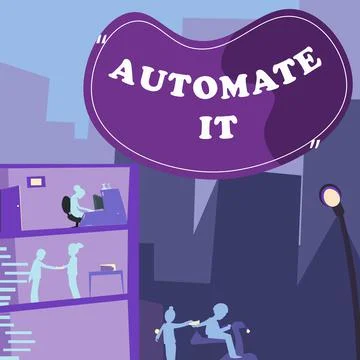 Text caption presenting Automate It. Business overview convert process or Illustrazione stock