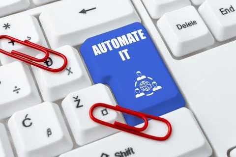 Text caption presenting Automate It. Internet Concept convert process or 스톡 사진
