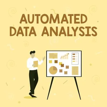 Text caption presenting Automated Data Analysis. Business approach automatic Stock Illustration