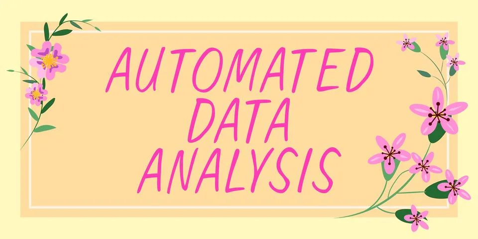 Text caption presenting Automated Data Analysis. Business showcase Artificial イラスト素材