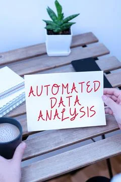 Text caption presenting Automated Data Analysis. Business idea Artificial Stock Photos