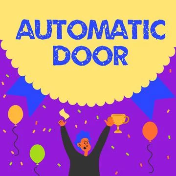 Text caption presenting Automatic Door. Business approach opens automatically Stock Illustration