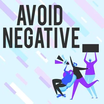 Text caption presenting Avoid Negative. Word Written on Staying away from イラスト素材