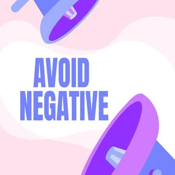 Text caption presenting Avoid Negative. Business approach Staying away from 库存插图