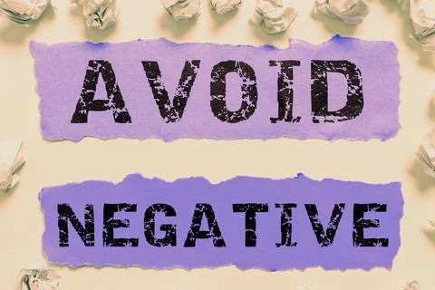 Text caption presenting Avoid Negative. Business concept Staying away from pe Stock Illustration