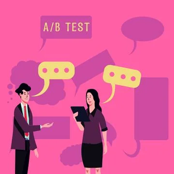 Text caption presenting A By B Test. Business overview Simple short Illustrazione stock