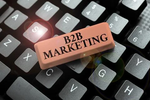 Text caption presenting B2B Marketing. Word for isometric commerce technology Stock Photos
