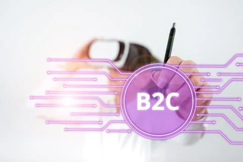 Text caption presenting B2C. Business showcase Transactions conducted directly Stock Photos