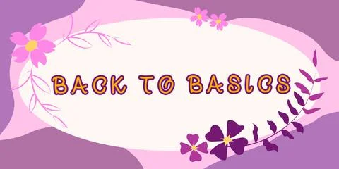 Text caption presenting Back To Basics. Business overview Return simple thing Stock Illustration