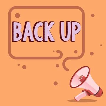 Text caption presenting Back Up. Business showcase saving important data into Stock Illustration