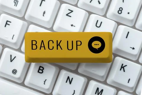 Text caption presenting Back Up. Business idea saving important data into Stock Photos