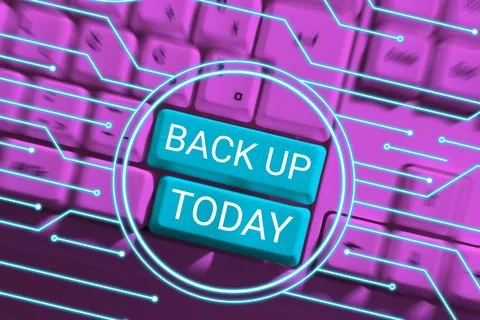 Text caption presenting Back Up. Business approach saving important data into Stock Photos
