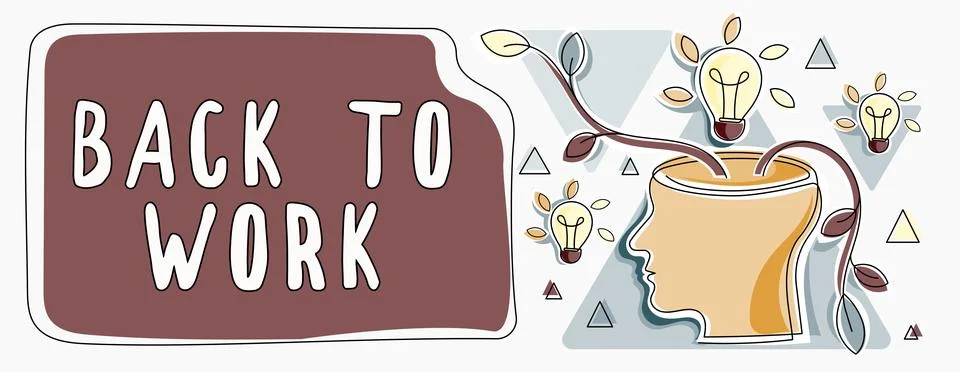 Text caption presenting Back To Work. Word Written on Returning to job routine Stock Illustration