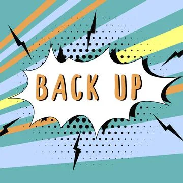 Text caption presenting Backup. Business concept process that protects import Illustrazione stock