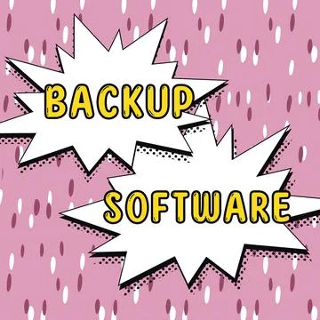 Text caption presenting Backup Software. Business idea boundary across which two Stock Illustration