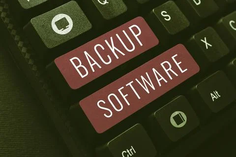 Text caption presenting Backup Software. Business approach boundary across which Stockfoto's