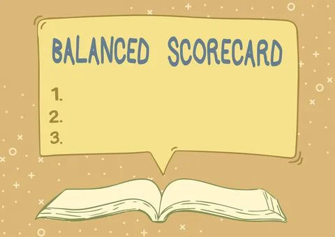 Text caption presenting Balanced Scorecard. Internet Concept a performance Stock Illustration