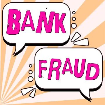 Text caption presenting Bank Fraud. Business showcase intentional perversion of Illustrazione stock