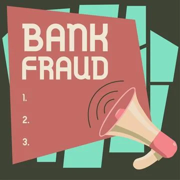 Text caption presenting Bank Fraud. Conceptual photo intentional perversion of 스톡 일러스트