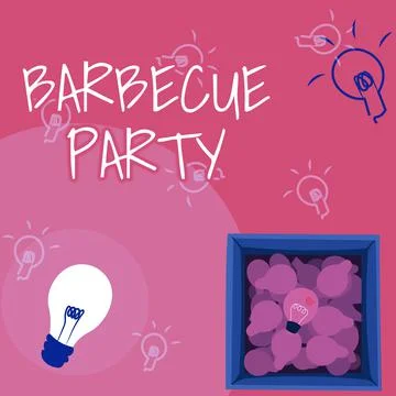 Text caption presenting Barbecue Party. Internet Concept outdoor party where Ilustración de archivo