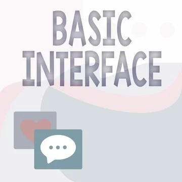 Text caption presenting Basic Interface. Business approach boundary across which 스톡 일러스트