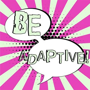 Text caption presenting Be Adaptive. Business idea make the difference being Illustrazione stock