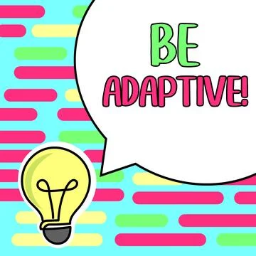 Text caption presenting Be Adaptive. Business showcase make the difference being Illustrazione stock