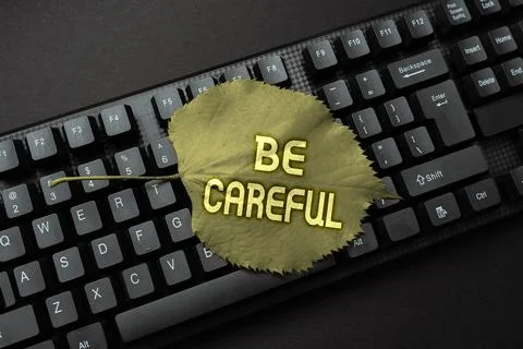 Text caption presenting Be Careful. Business idea making sure of avoiding Stock Photos