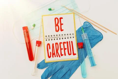 Text caption presenting Be Careful. Business idea making sure of avoiding Stock Photos