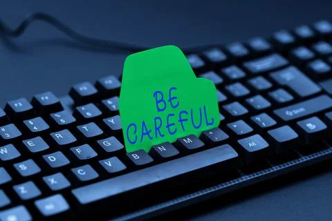 Text caption presenting Be Careful. Business overview making sure of avoiding 写真素材