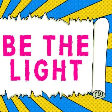 Text caption presenting Be The Light. Word Written on Enlighten other people Stock Illustration