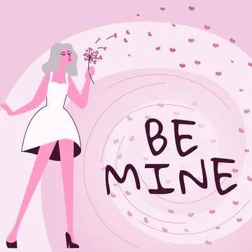 Text caption presenting BE MINE. Business approach Asking someone to be their Ilustração Stock