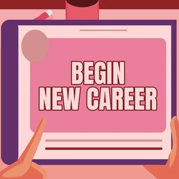 Text caption presenting Begin New Career. Business idea occupational or Stock Illustration