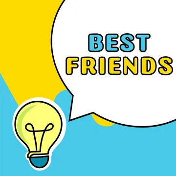 Text caption presenting Best Friends. Word Written on A person you value above Stock Illustration