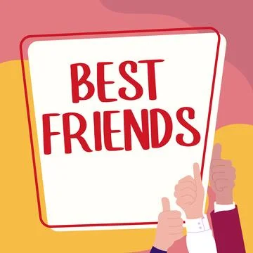 Text caption presenting Best Friends. Business overview A person you value above Stock Illustration