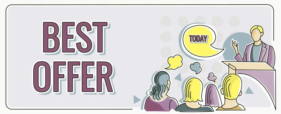 Text caption presenting Best Offer. Word Written on To convince someone by 스톡 일러스트