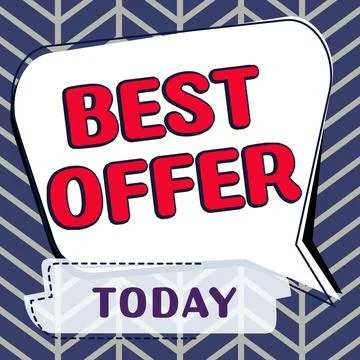 Text caption presenting Best Offer. Word Written on To convince someone by Stockillustratie