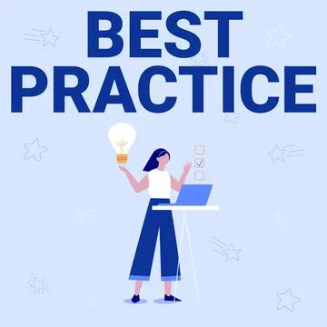 Text caption presenting Best Practice. Word for Method Systematic Touchstone Ilustración de archivo