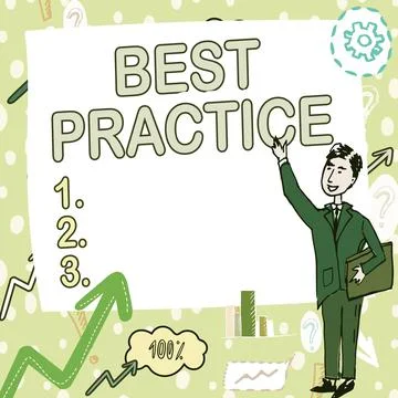 Text caption presenting Best Practice. Business concept Method Systematic Ilustración de archivo