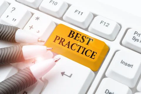 Text caption presenting Best Practice. Business idea commercial procedures that Stock Photos