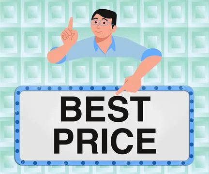 Text caption presenting Best Price. Business approach Buyer or seller can obtain 스톡 일러스트