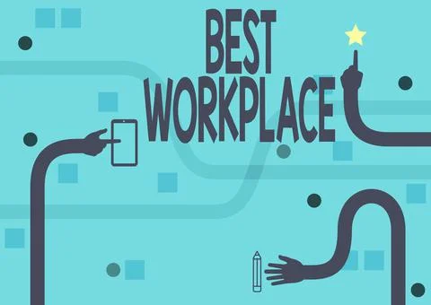 Text caption presenting Best Workplace. Internet Concept Ideal company to work Stock Illustration