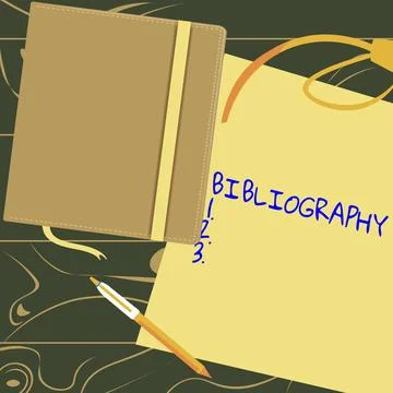 Text caption presenting Bibliography. Business approach a list of writings Illustrazione stock