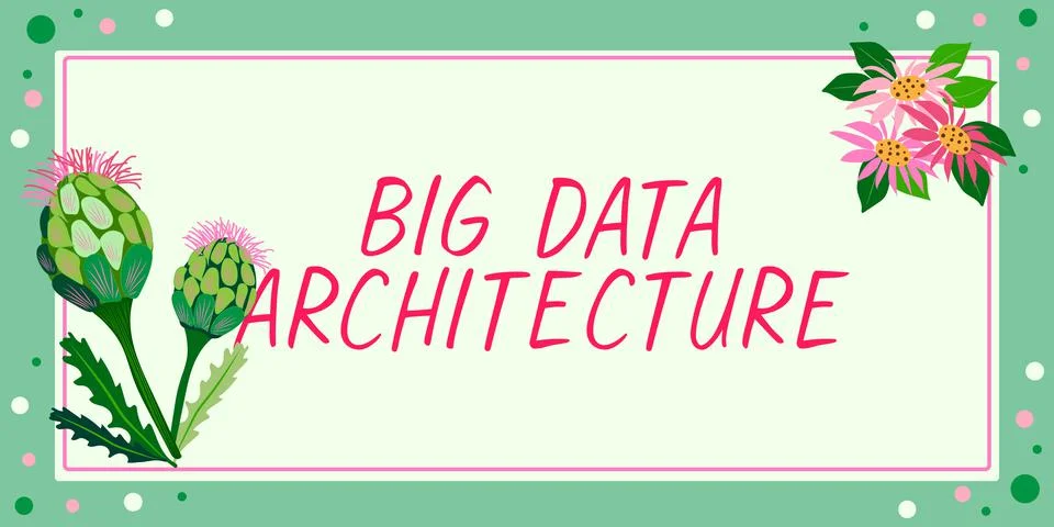 Text caption presenting Big Data Architecture. Internet Concept designed to Stock Illustration