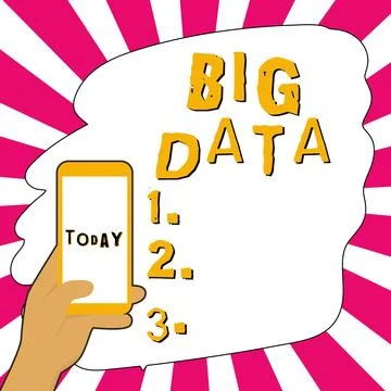 Text caption presenting Big Data. Business overview sets that so complex that 스톡 일러스트