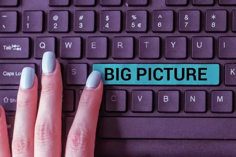 Text caption presenting Big Picture. Business idea most important facts about Stock Photos